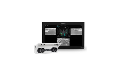 A Raymarine DockSense camera and a display showing the docking view