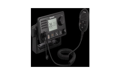 A Raymarine fixed-mount VHF radio